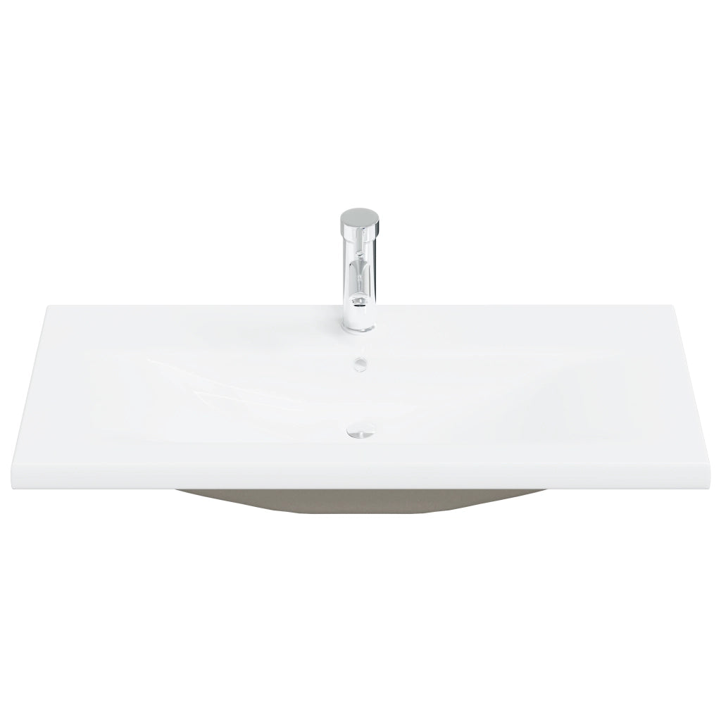 Set di mobili da bagno 5 pezzi in rovere nero legno ingegnerizzato