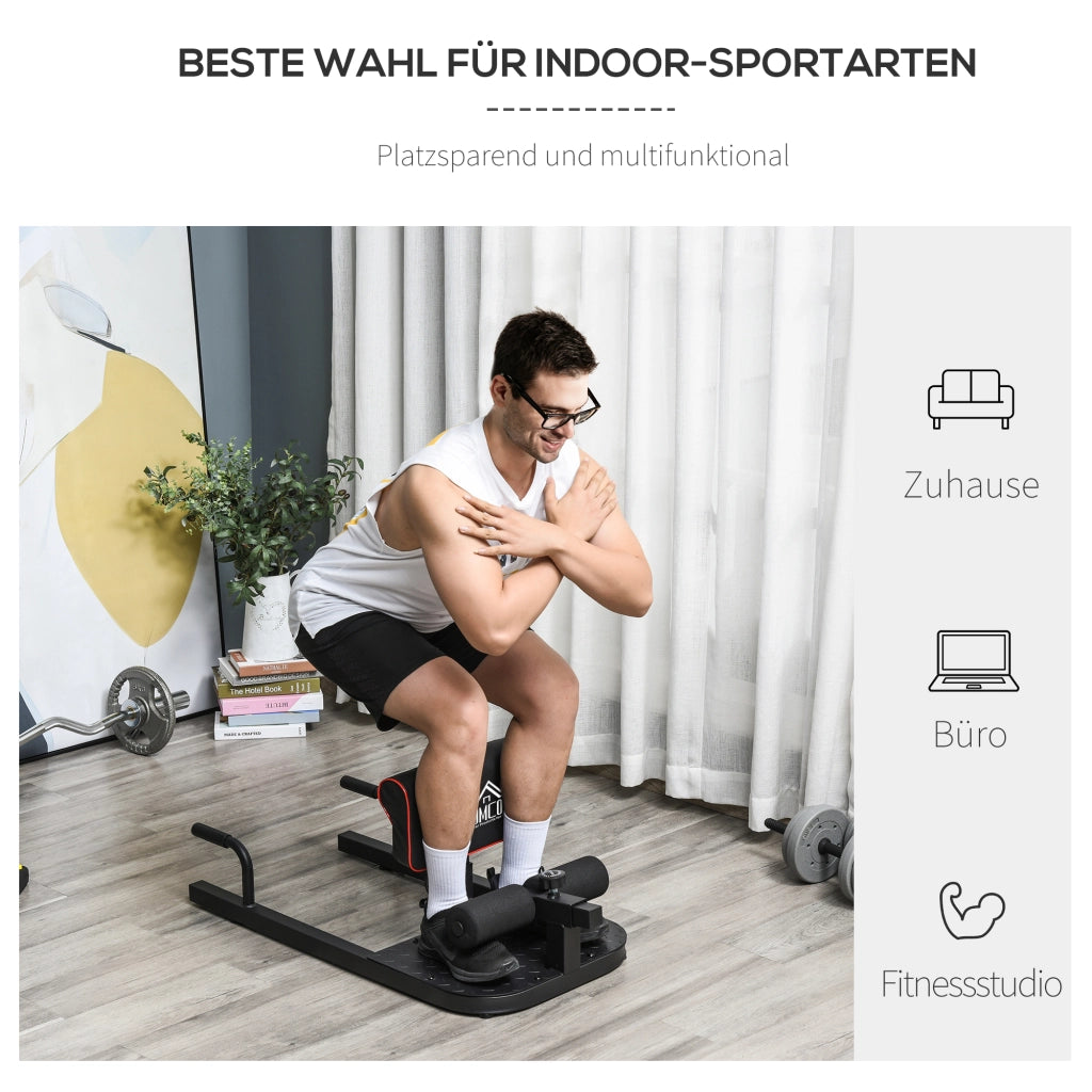 Sissy Squat Trainer 3 in 1 ¨C Zephmum ¨C Regolabile, Acciaio, Nero, 50x97x(44.5-56.5) cm