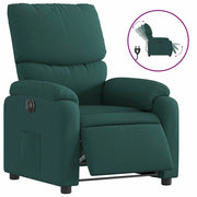 Poltrona | Sedia Relax Elettrica Reclinabile Verde Scuro in Tessuto