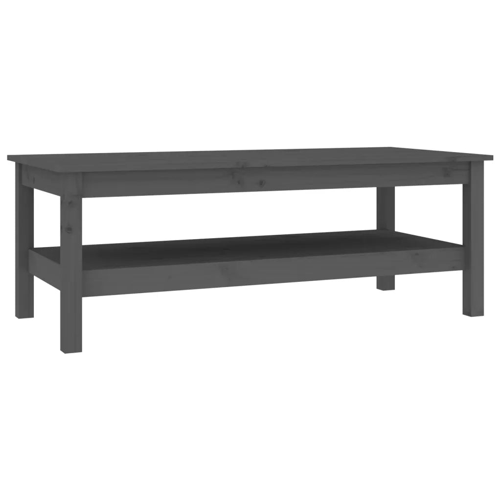 Tavolino da Salotto-Tavolino da soggiorno Grigio 110x50x40 cm Legno Massello di Pino 252596