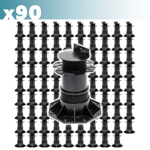 Set 90 supporti per pavimenti galleggianti Altezza regolabile 140-210mm Max 2700 kg Piedini per decking