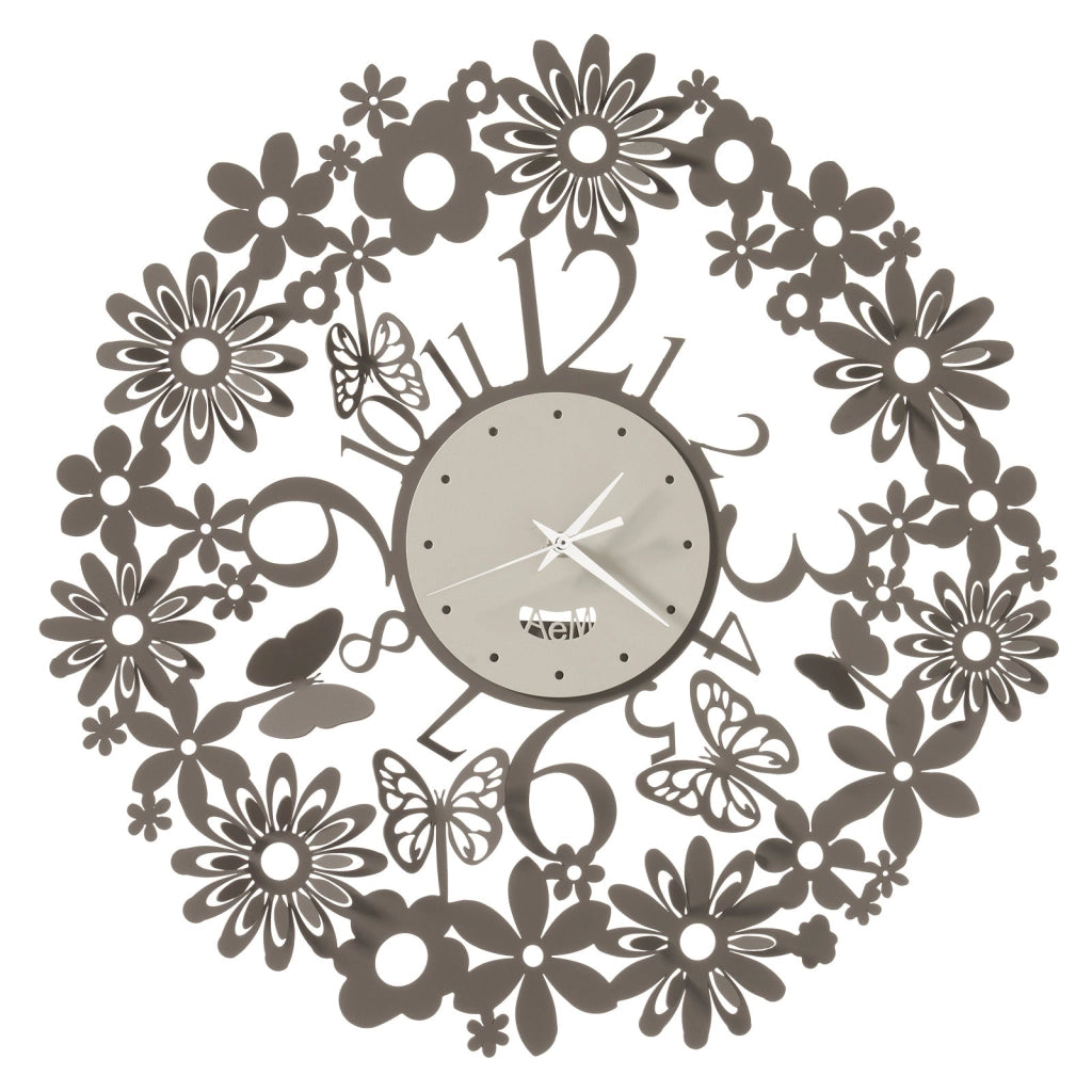 Orologio da parete di design Margherite Fango e avorio