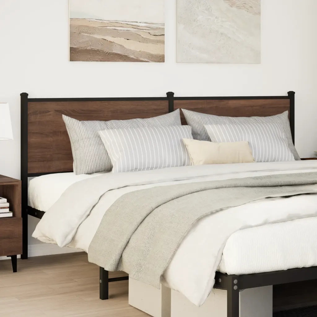 vidaXL Testiera Rovere Marrone 180 cm in Legno Multistrato e Acciaio