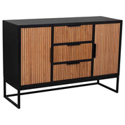 Credenza con 3 cassetti e 2 ante in legno e metallo 120x40,5x81h cm