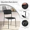 Set 4 Sedie Sala da Pranzo Moderno, Sedie da Cucina Accumulabili con Schienale Inclinato e Gambe Metalliche Robuste, Set di Sedie per Soggiorno, 48,5 x 44,5 x 81 cm (Nero)