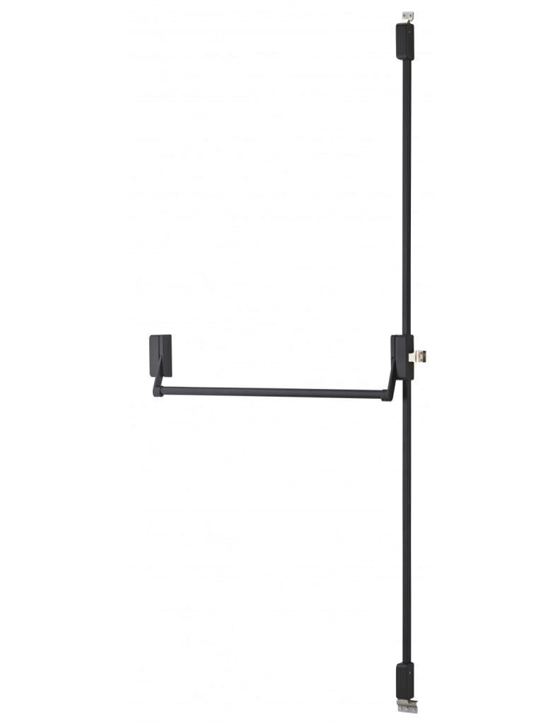 Serratura maniglione antipanico D-Cross per porta d'ingresso 1150mm max, 2/3 punti sopra e sotto, reversibile, nero - THIRARD