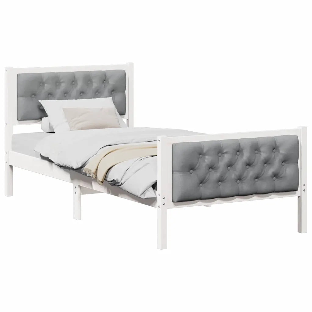 Struttura del letto Grigio chiaro 90 x 190 cm Pino massello 878438