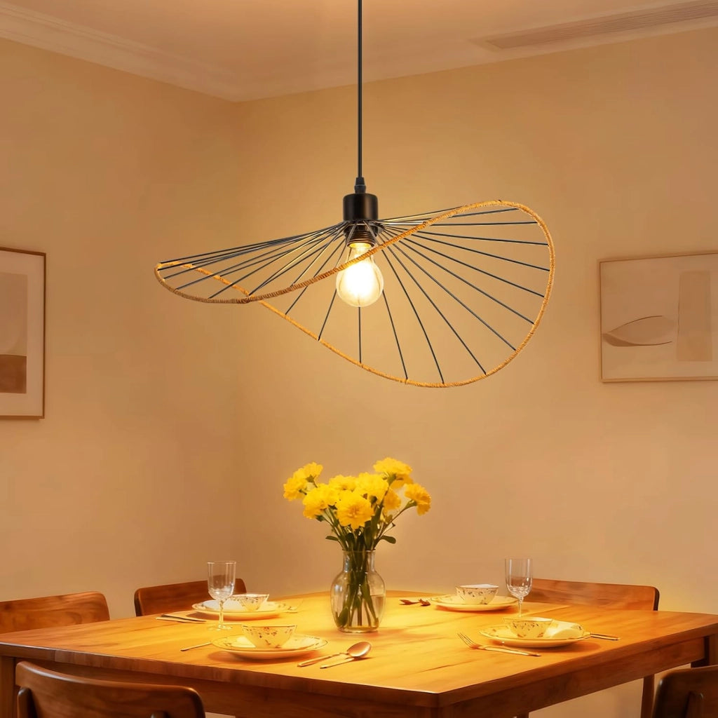 Lampada a sospensione ZMH vintage a 1 fiamma E27 nera per sala da pranzo lampadina non inclusa