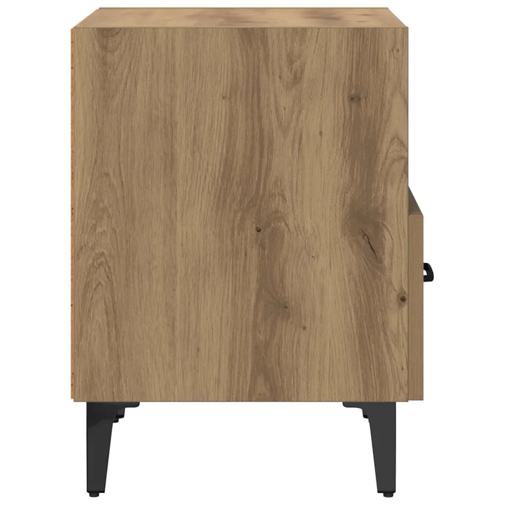 Set di 2 Comodini | Armadio da Notte | Mobiletto da notte Rovere artigianale 40 x 35 x 47,5 cm