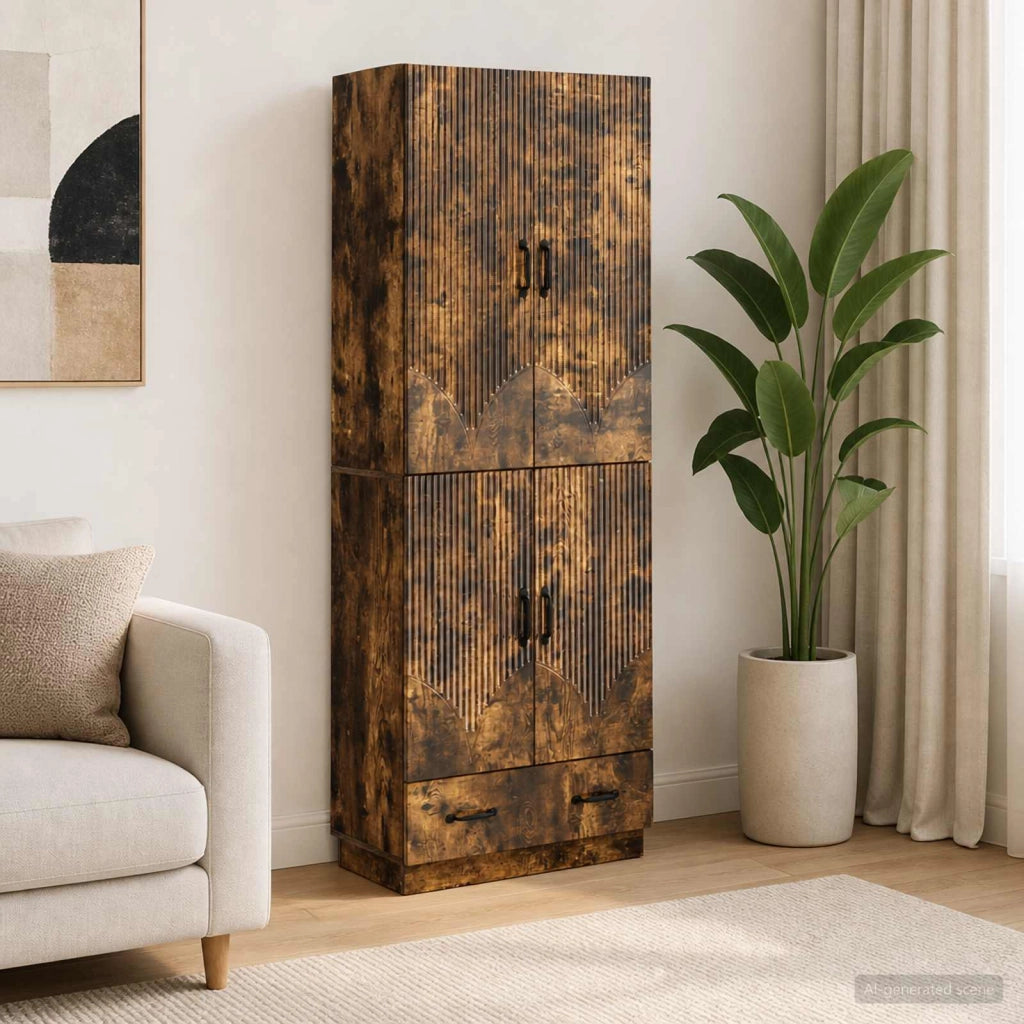Set di armadi 2 pz Rovere Fumo Legno ingegnerizzato 3416777