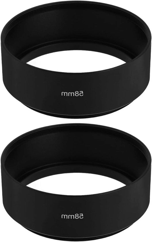 Parasole per Obiettivo 58mm - Protezione Solare per Obiettivi - Materiale in Lega Leggera - Nero - Accessori Fotografici