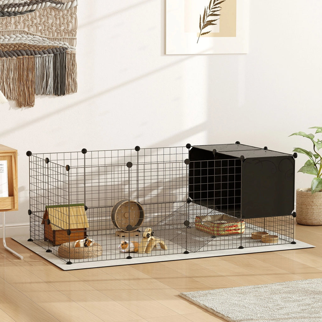 Recinto per Animali Domestici ¨C Zephmum ¨C Nero Acciaio 140x70x52cm