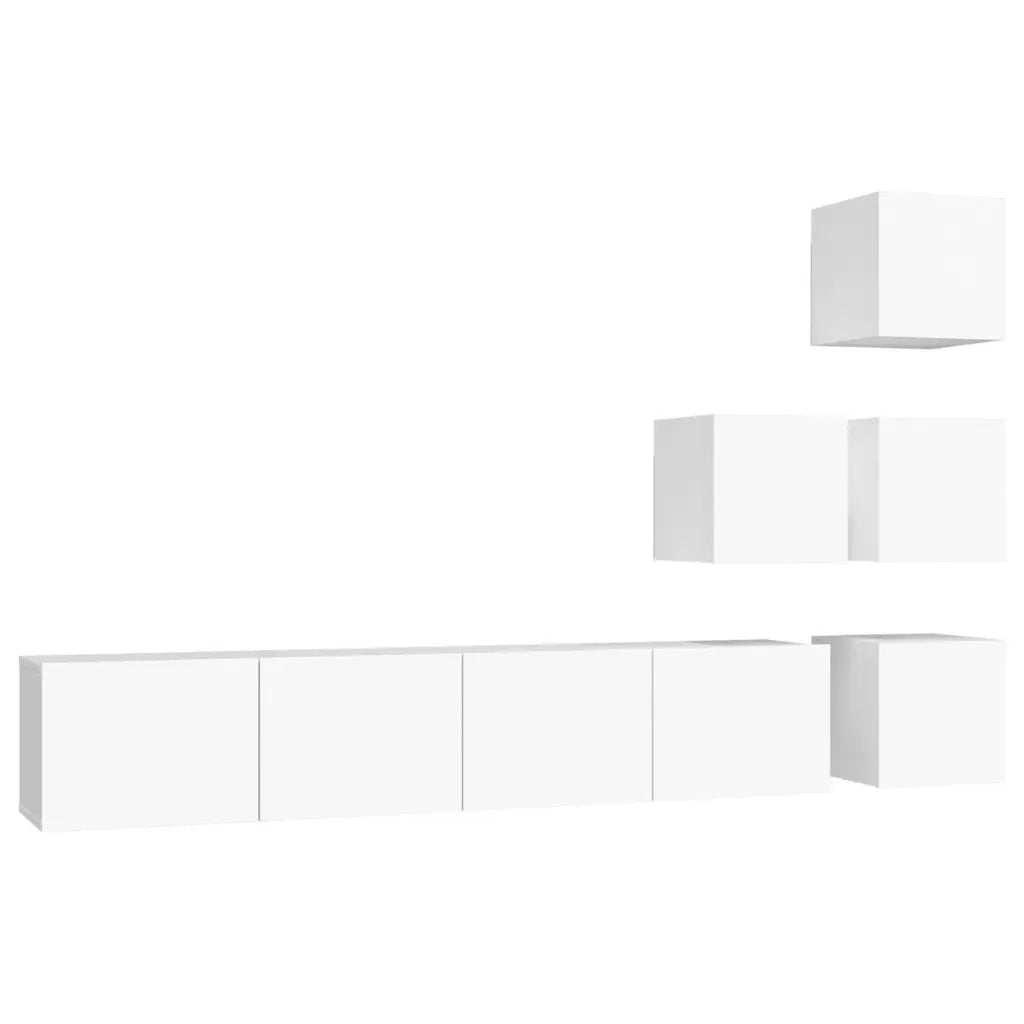Mobile Porta TV a Parete Bianco in Legno Multistrato 3114574