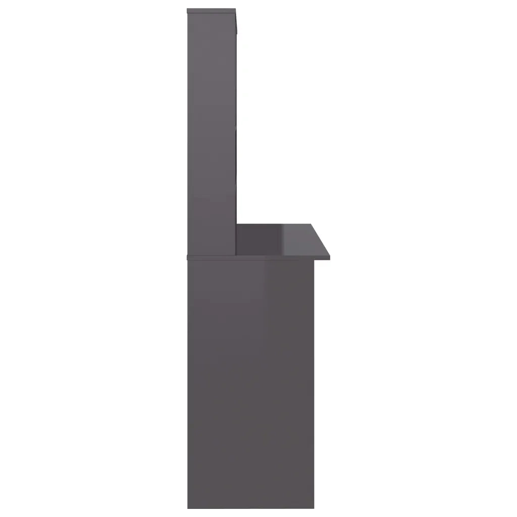 Scrivania Mensole Grigio Lucido 110x45x157 cm Legno Multistrato 800395