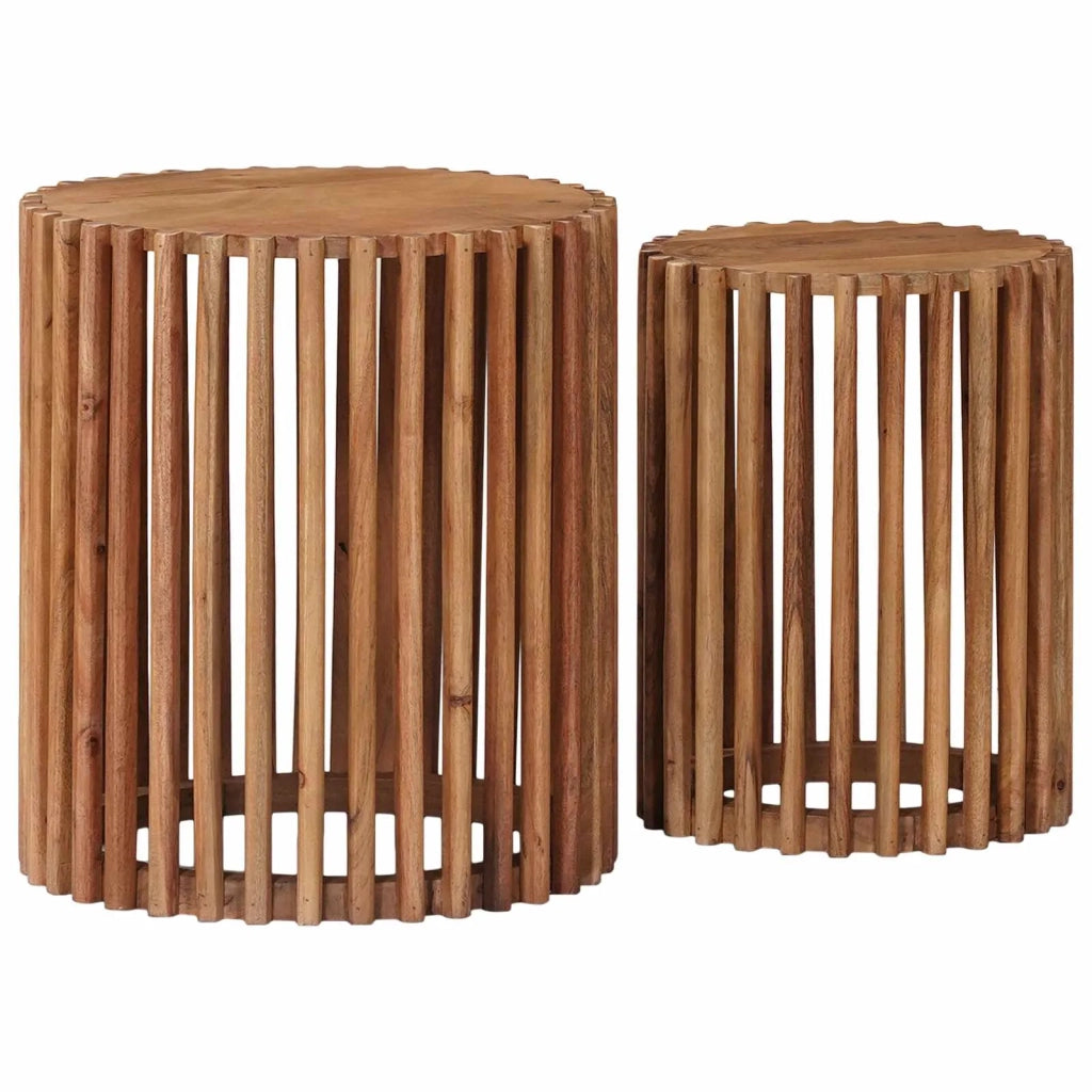Set di Tavolini Fatti a Mano 2 pcs Marrone Teak 40 x 40 x 45 cm 42020067