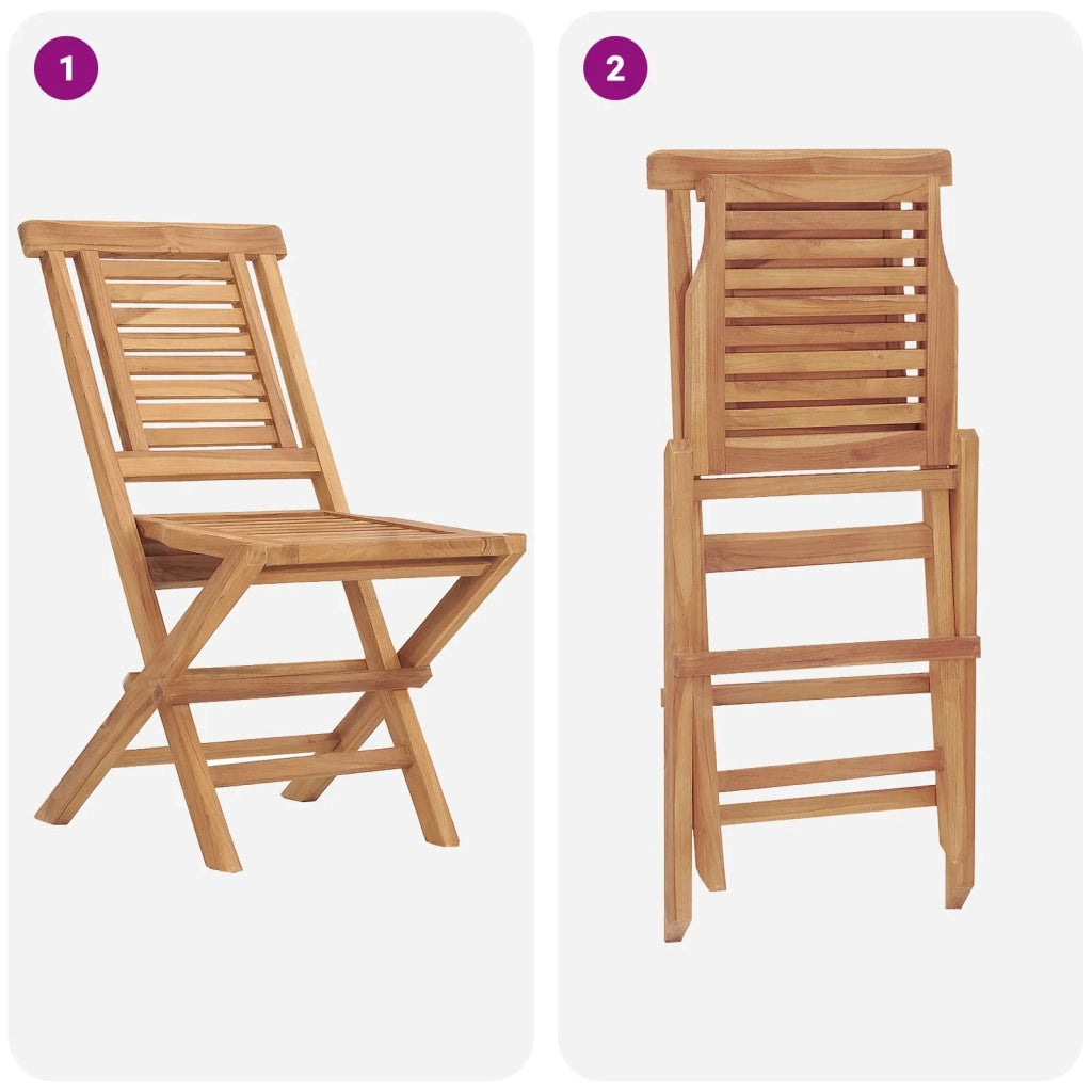 Set bistro da giardino pieghevole da 5 pezzi Naturale 3434111