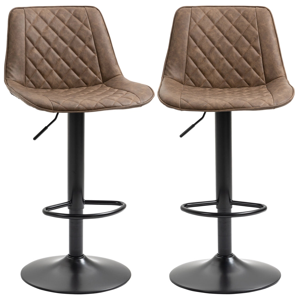 Set di 2 sgabelli da cucina alti con seduta girevole e altezza regolabile ¨C Zephmum ¨C Marrone 46.5x51x86-106 cm