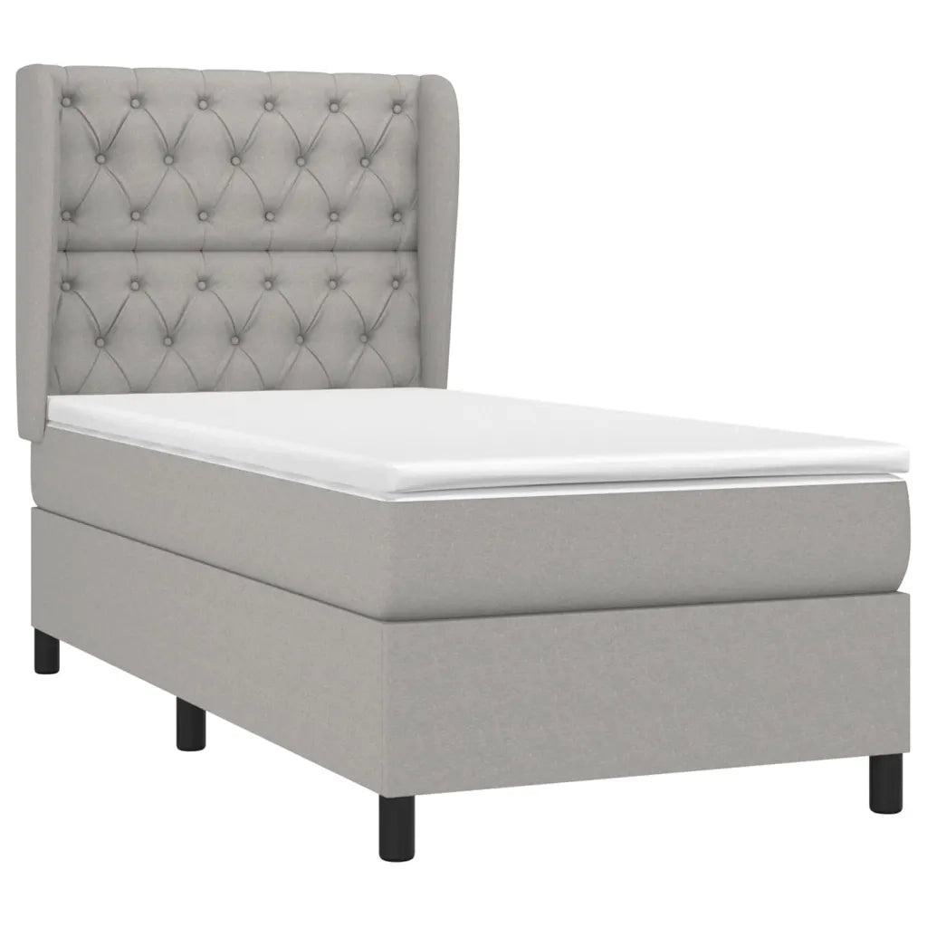 Giroletto a Molle con Materasso Grigio Chiaro 80x200 cm Tessuto 3128157