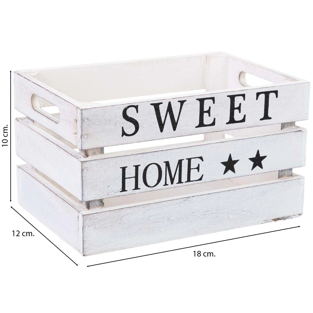Cassetto in legno bianco 18x12x10h cm