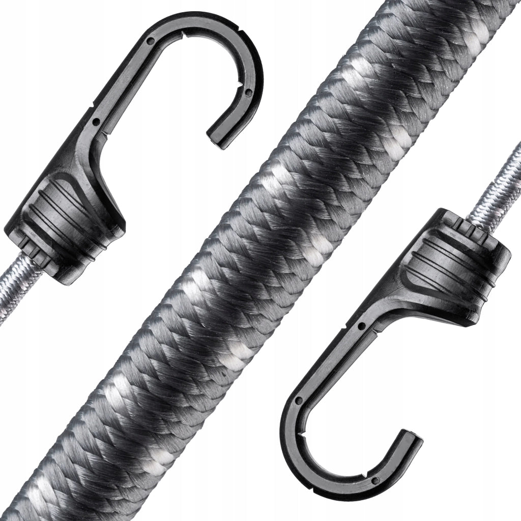 Corda elastica in gomma KADAX con gancio, 28 cm, per il fissaggio di teloni e tenditori per bagagli.