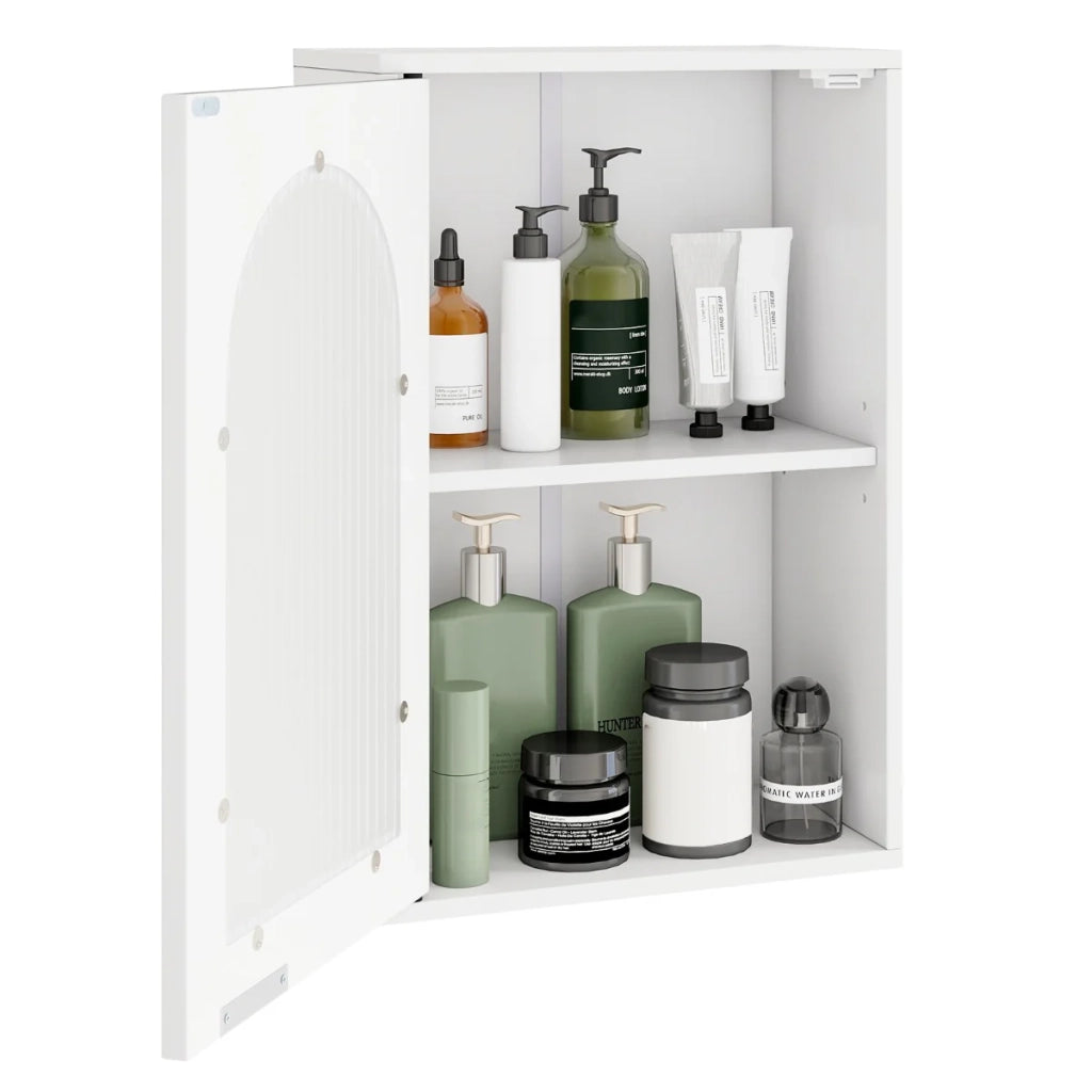 Mobiletto da bagno pensile 35 x 20 x 52,5 cm con ripiano regolabile stile moderno MDF bianco 20_0010300