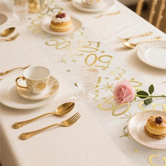 Decorazione per tavola in oro - 28 cm x 10 m - 50 pezzi