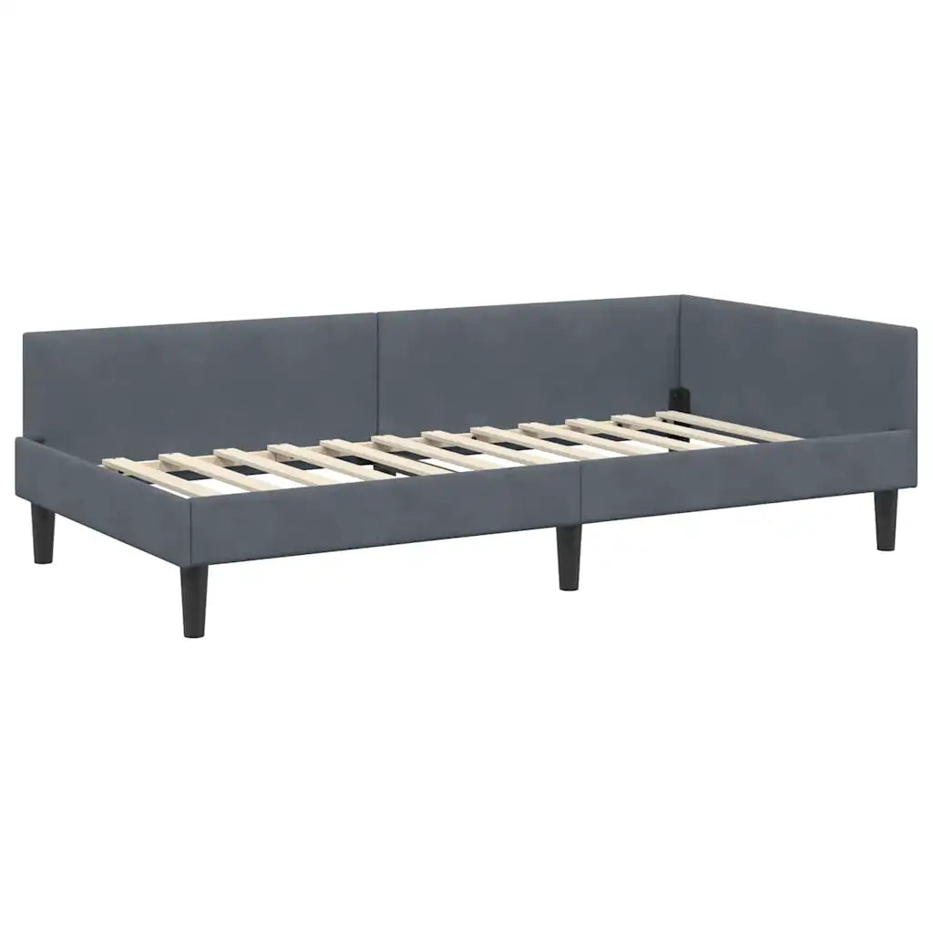 Cornice del letto ad angolo Grigio scuro 100 cm x 200 cm