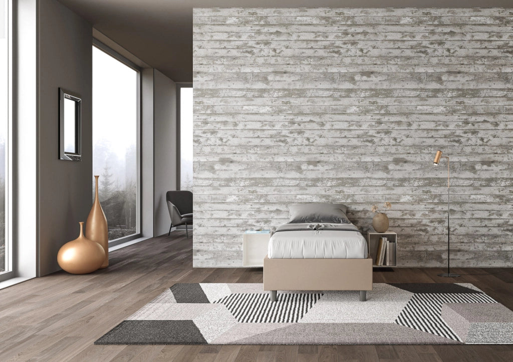 Letto Singolo Sommier 80x190 cm con Rete e Contenitore Azelia Tortora