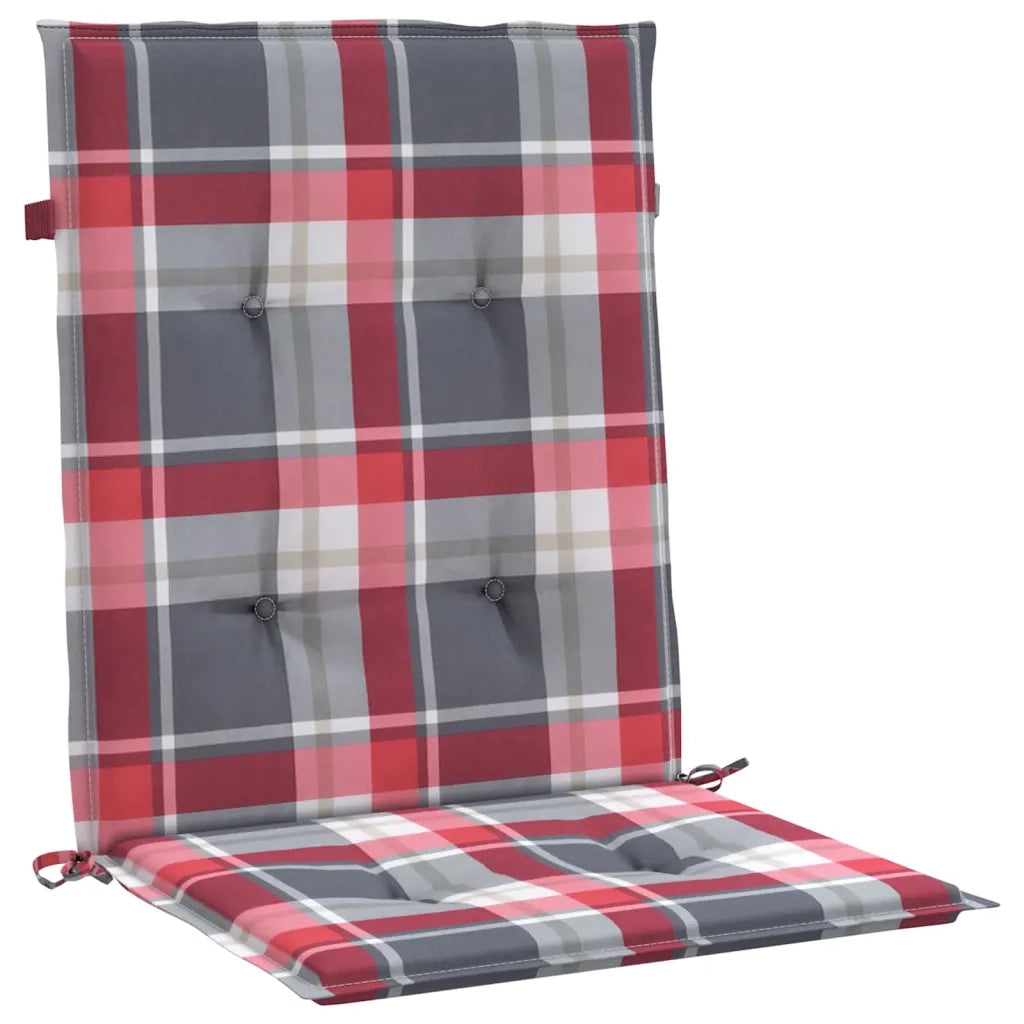 Cuscini per Sedia 4 pz | Cuscini per sedie a Quadri Rossi 100x50x3cm Tessuto Oxford