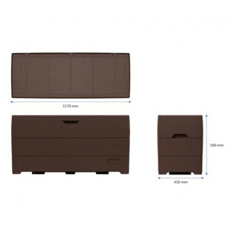 Baule in PVC Duramax 116,5 x 45 x 56 cm, colore Marrone, 270 litri