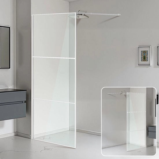 Doucheggiainda 100 x 200 cm - Argento – Insercione d'acqua 5 mm Vetro di sicurezza montaggio a parete per sicurezza