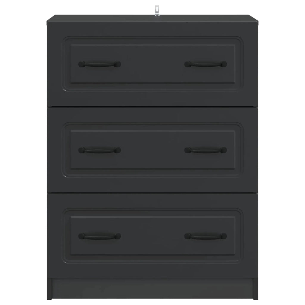 Mobile con Cassetti Nero 66 x 34,5 x 87 cm Legno ingegnerizzato 895756