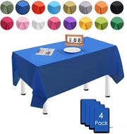 Set da tovaglia da tavolo 4 pezzi, 137cm x 274cm, rettangolare, impermeabile, resistente alle macchie, colore blu scuro, per feste di compleanno, matrimoni, Natale, feste per bambini, cucine, giardini e feste.