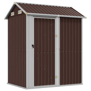 Casetta da giardino cabina ripostiglio casetta da esterno robusta casetta per attrezzi 192 x 152,5 x 237 cm acciaio zincato marrone 02_0022279