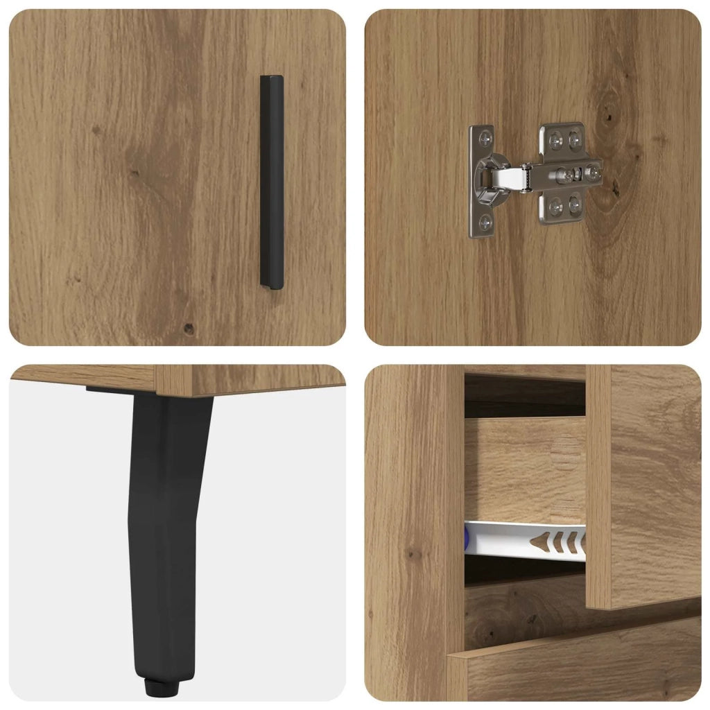 Credenza | Madia | Buffet da pranzo | Armadio da pranzo con cassetto Rovere artigianale 69,5 x 34 x 90 cm
