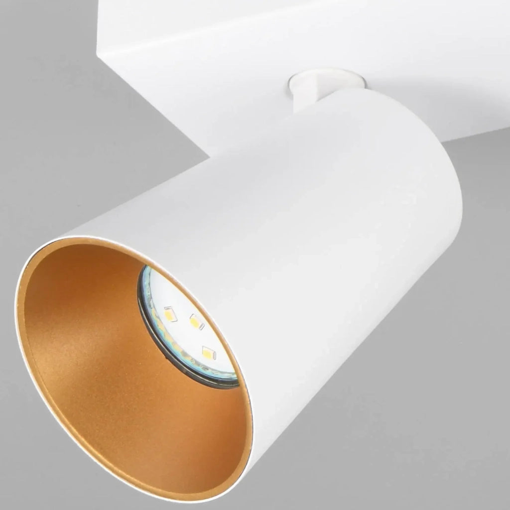LÚZETE - SPOT DA SOFFITTO/PIANO 2 LAMPADE METALLO BIANCO GU10 SILVANO