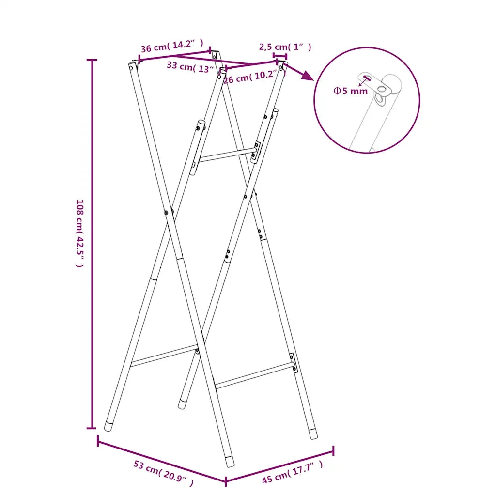 Gambe pieghevoli ergonomiche per tavolo da bar 45 x 53 x 108 cm in acciaio zincato argento codice 02_0046488.