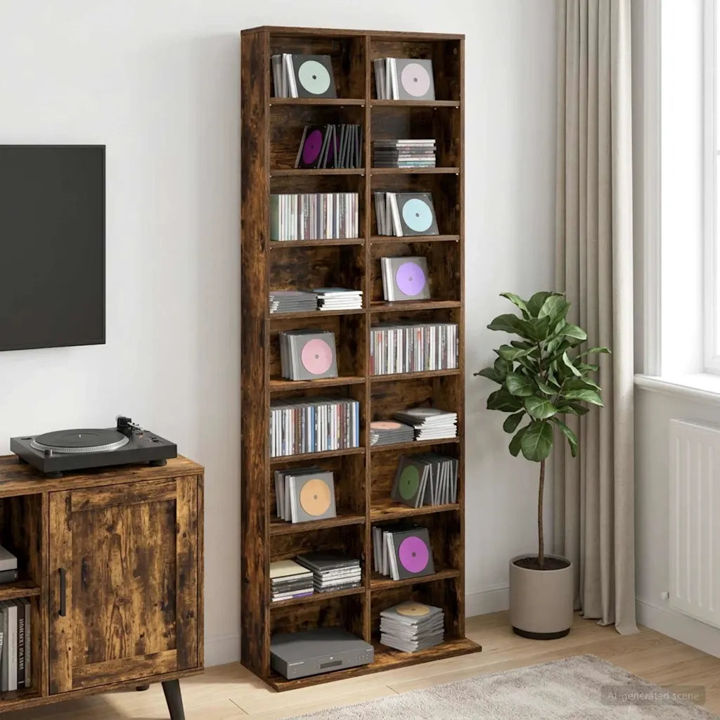 Mobile per CD Rovere Fumo 65 x 23,5 x 175 cm 8012662