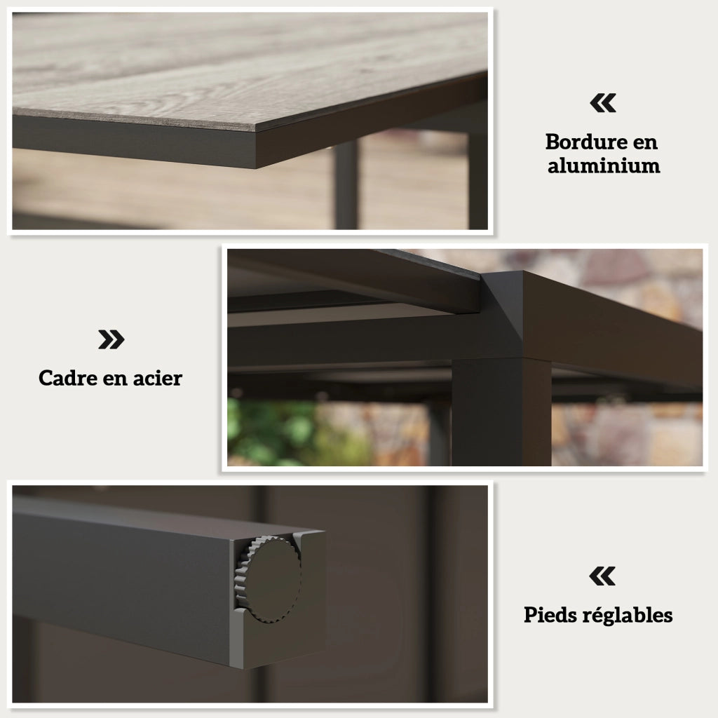 Tavolo da pranzo allungabile per esterni ¨C Zephmum ¨C Grigio, metallo, 160/240 cm