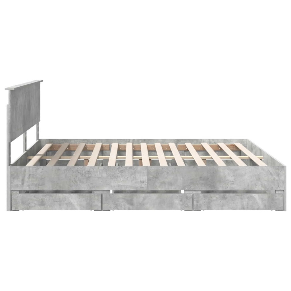 Struttura del letto con cassetto Grigio cemento 180 x 200 cm