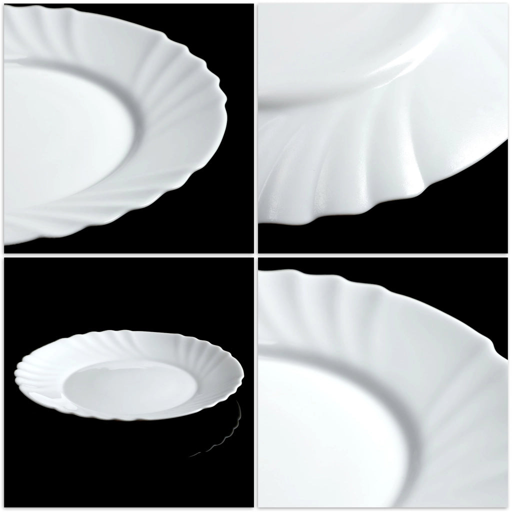 Set di stoviglie KADAX composto da 6 piatti, colore bianco.