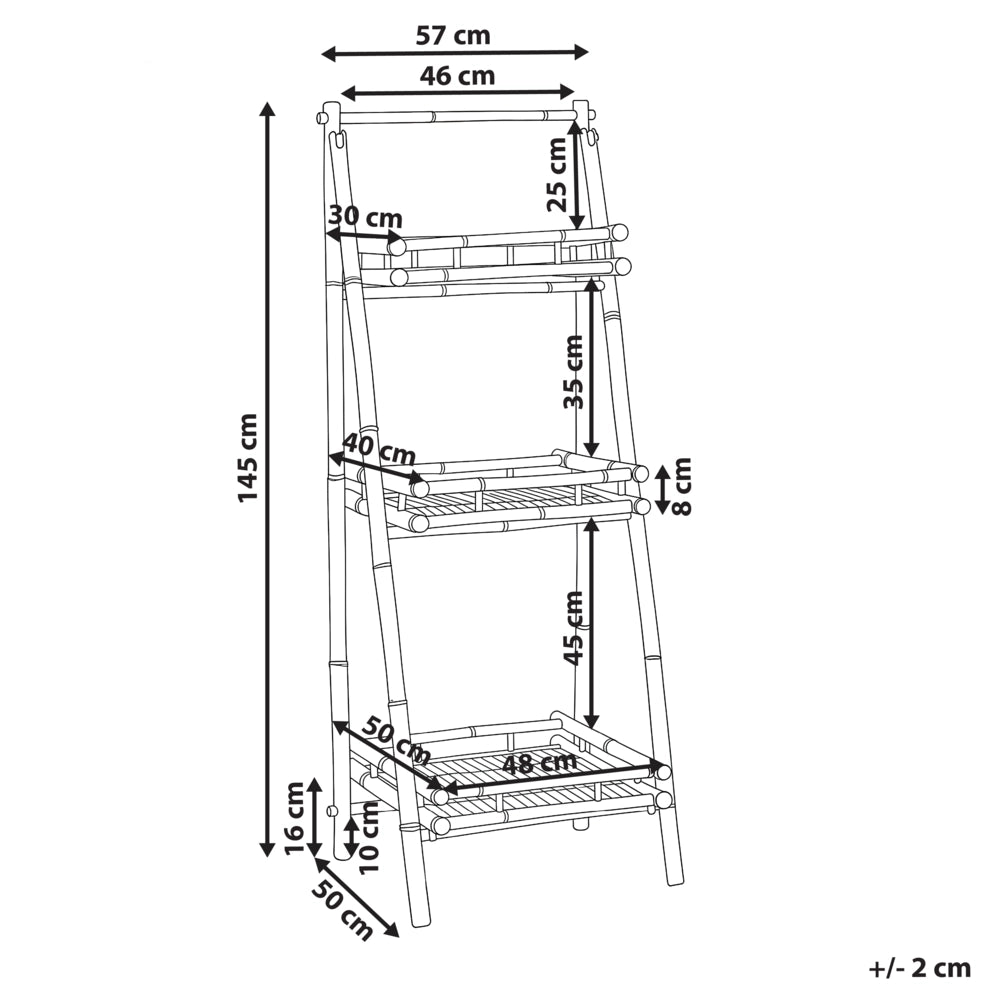 Scaffale in bambù naturale per bagno con 3 ripiani pieghevoli decorativo in stile scandinavo moderno