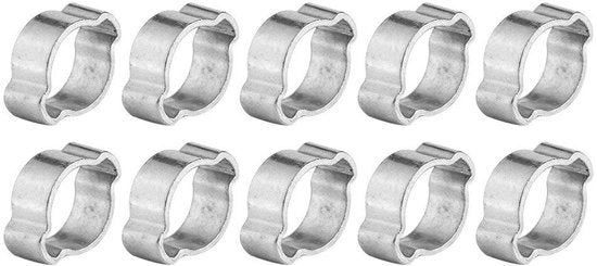 Assortimento di Klemme per Tubi in Acciaio Inossidabile - 10 Stuks - Klemme per Tubi Regolabile 5-23mm - Klemme a Due Ore - Ideale per Tubi di Gas - Finishing Verniciato