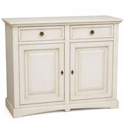 Credenza shabby 2 ante legno bianco anticato 117x46x96 - Mobili 2G