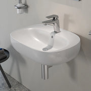 Lavabo ovale 50 cm sospeso bianco in ceramica Rak Illusion
