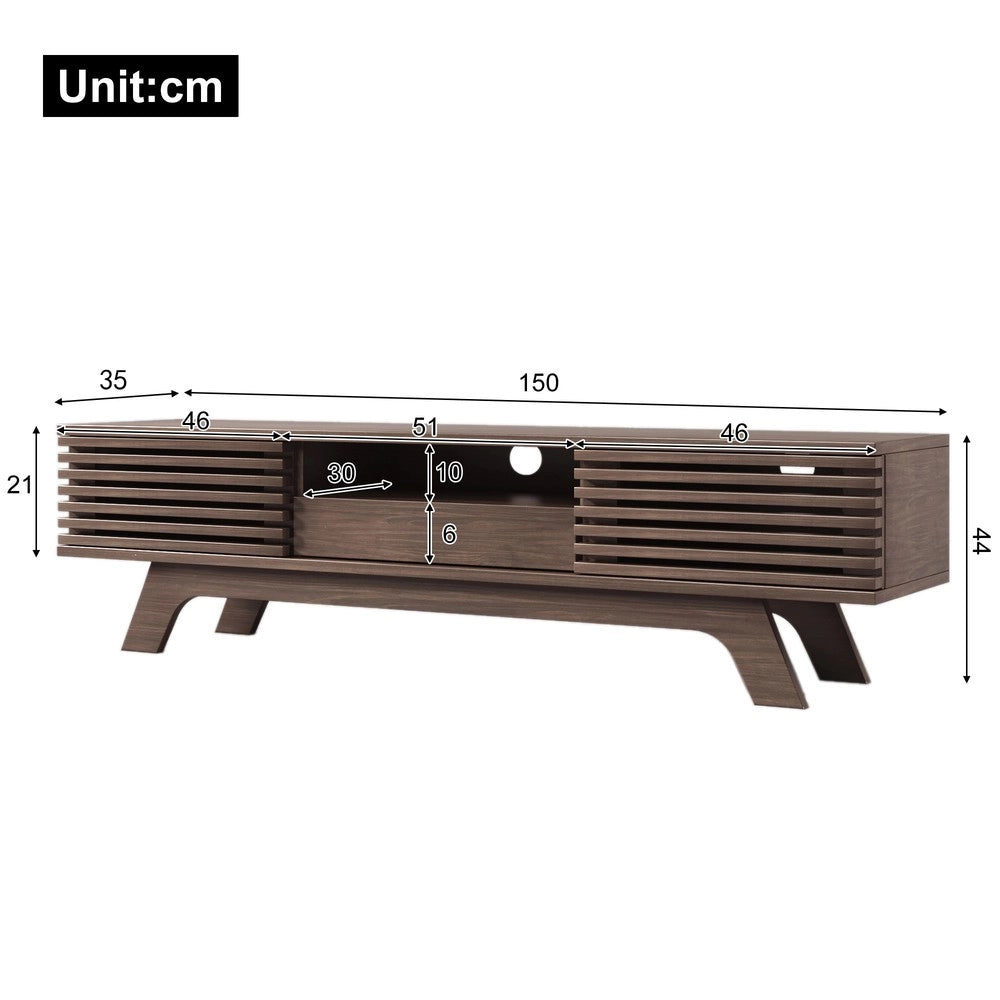 Mobile TV con Cassetto e 2 Ante ¨C Xylo ¨C Legno Vintage 150x35x44 cm