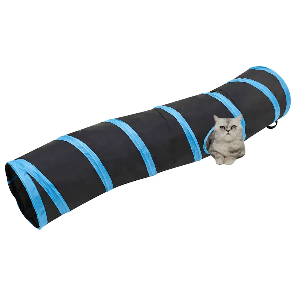 Tunnel per Gatti a S Nero e Blu 122 cm Poliestere CFW4391118