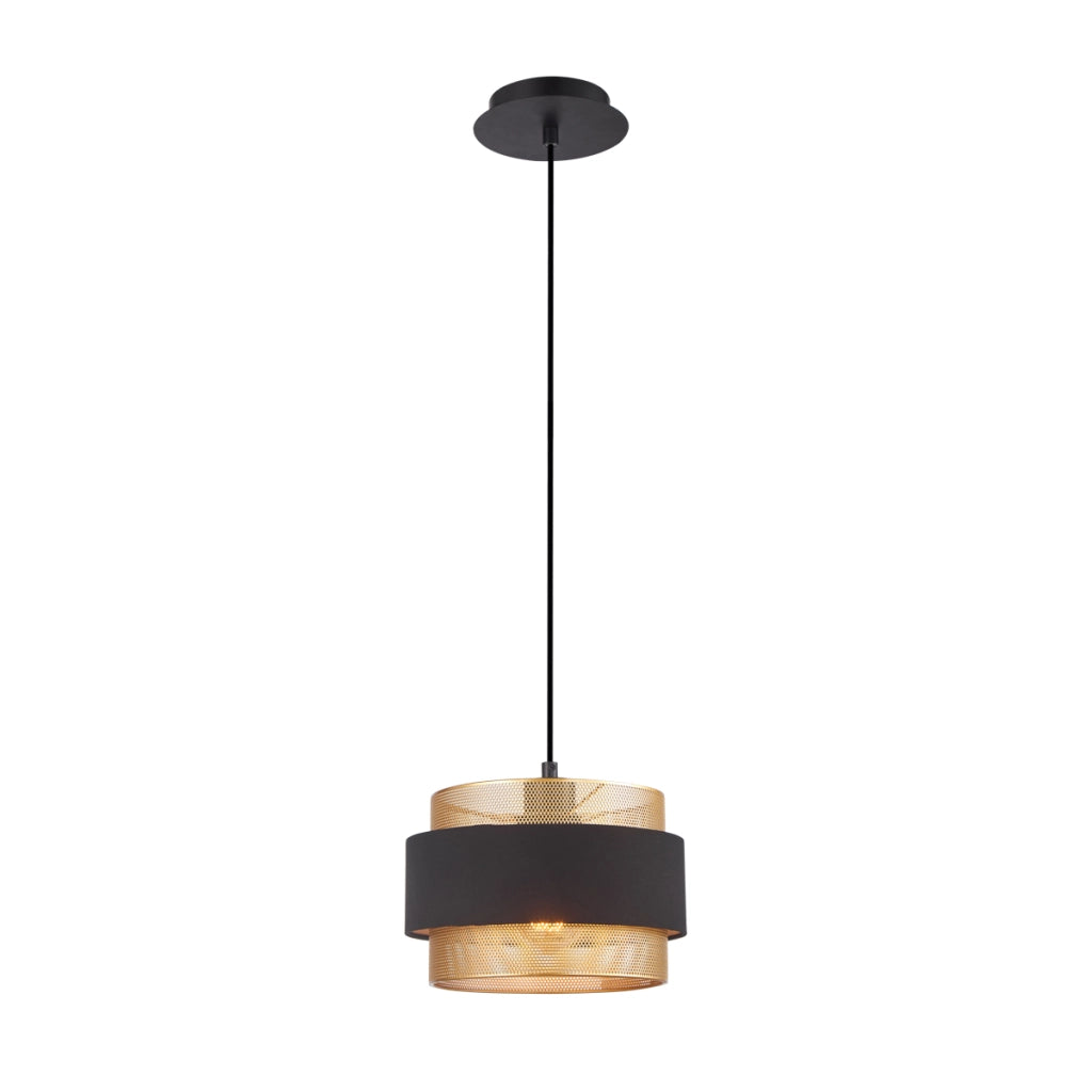 Sospensione BANS nera oro Ø24 E27 1 luce 40W Italux