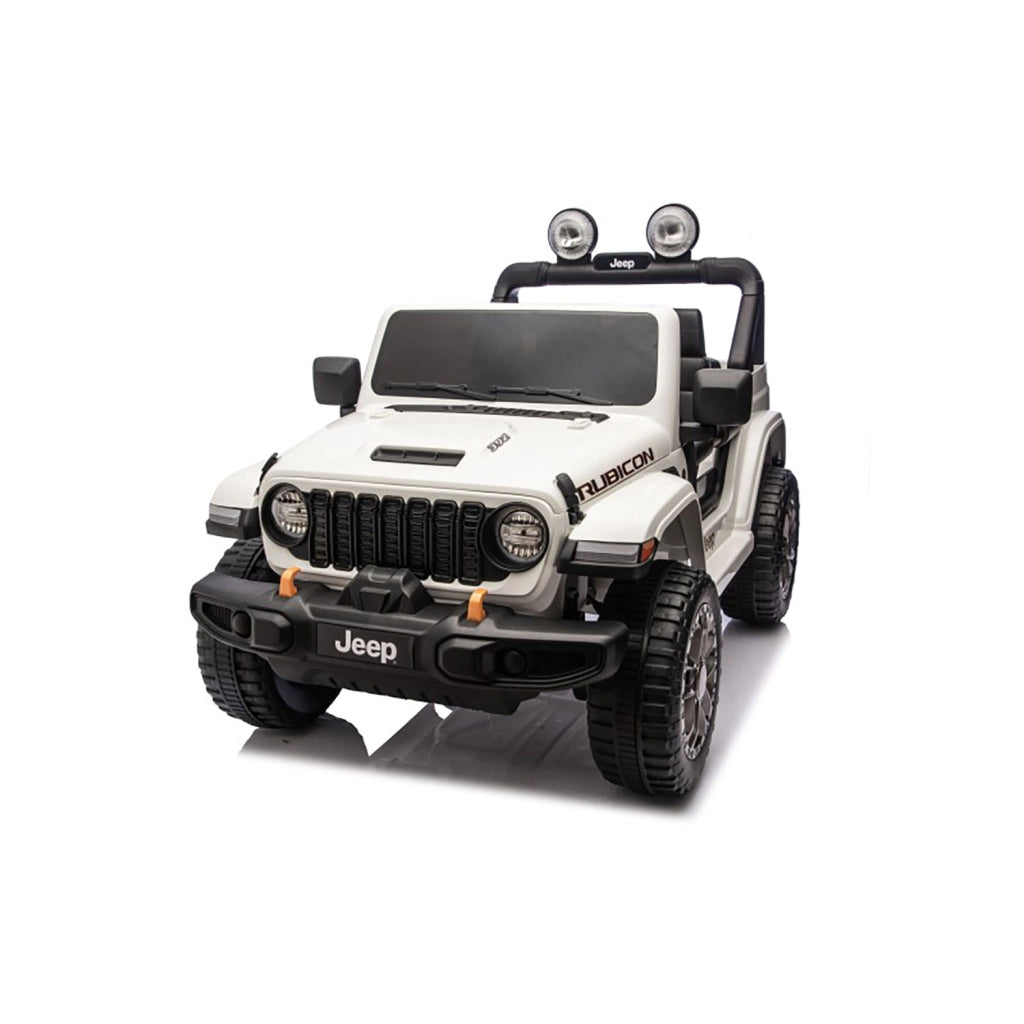 Macchina Elettrica per Bambini Jeep Wrangler Rubicon 12V con Telecomando Bianco