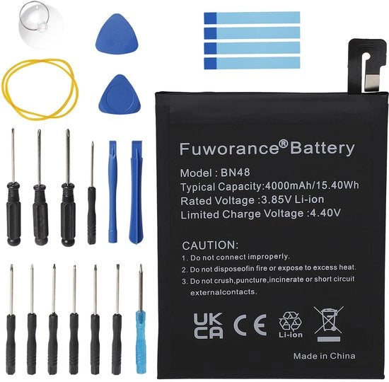 Batteria di Ricambio 4000mAh - Accu Li-ion di Alta Qualità - Adatto per Xiaomi Redmi Note 6 Pro - Duraturo e affidabile - 3,85V BN48 - P...